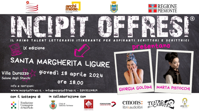 Incipit Offresi - talent letterario itinerante - 18 aprile 2024 - Villa Durazzo ore 16:00