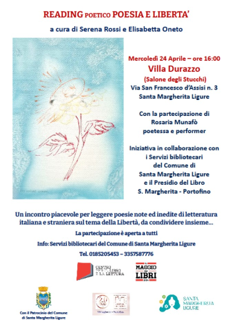 Reading poetico "Poesia e Liberta" - 24 aprile ore 16:00 - Villa Durazzo