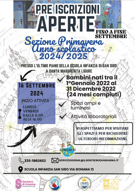 Pre iscrizioni sezione primavera a.s. 2024/ 2025